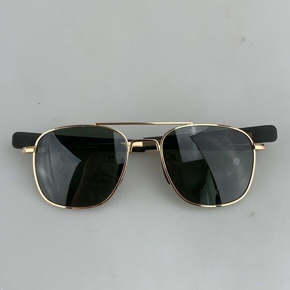 Sungait Sunglasses mod. A285 Gold Aviator Shades Green Lenses Polarized - Picture 10 of 11